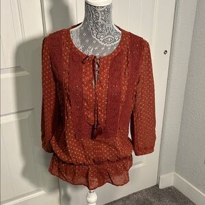 DR2 Terracotta Boho Blouse S